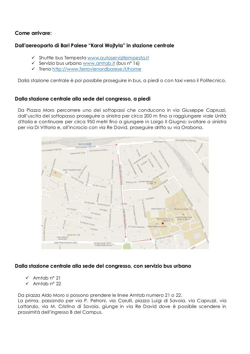 Come arrivare alla sede del congresso2