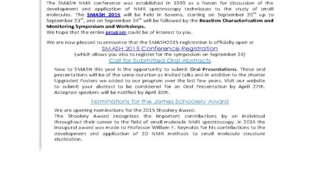 Small Molecule NMR Conference 2015