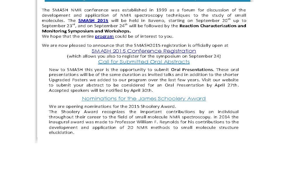 Small Molecule NMR Conference 2015